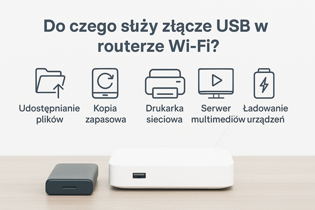 Gniazdo USB w routerze Wi-Fi.