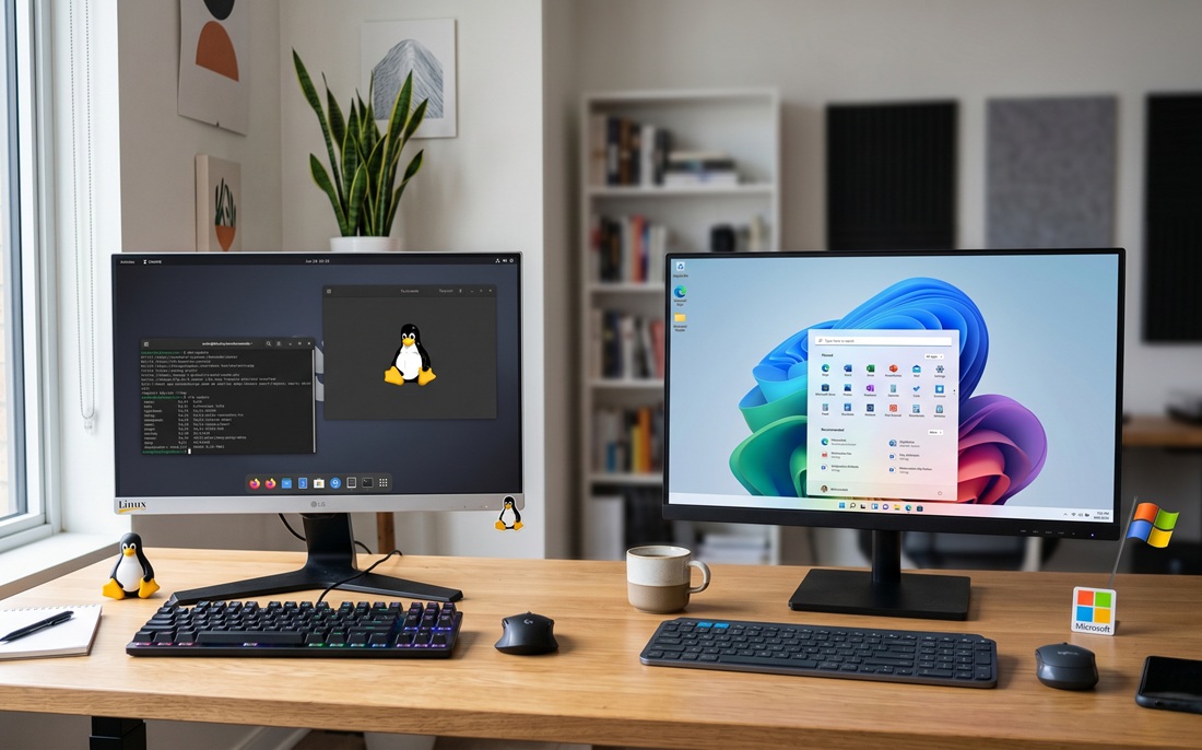 Komputery z Windows mają wiele atutów, jednak część funkcji z Linuxa z pewnością by się na nich przydała. Fot. HotGear.