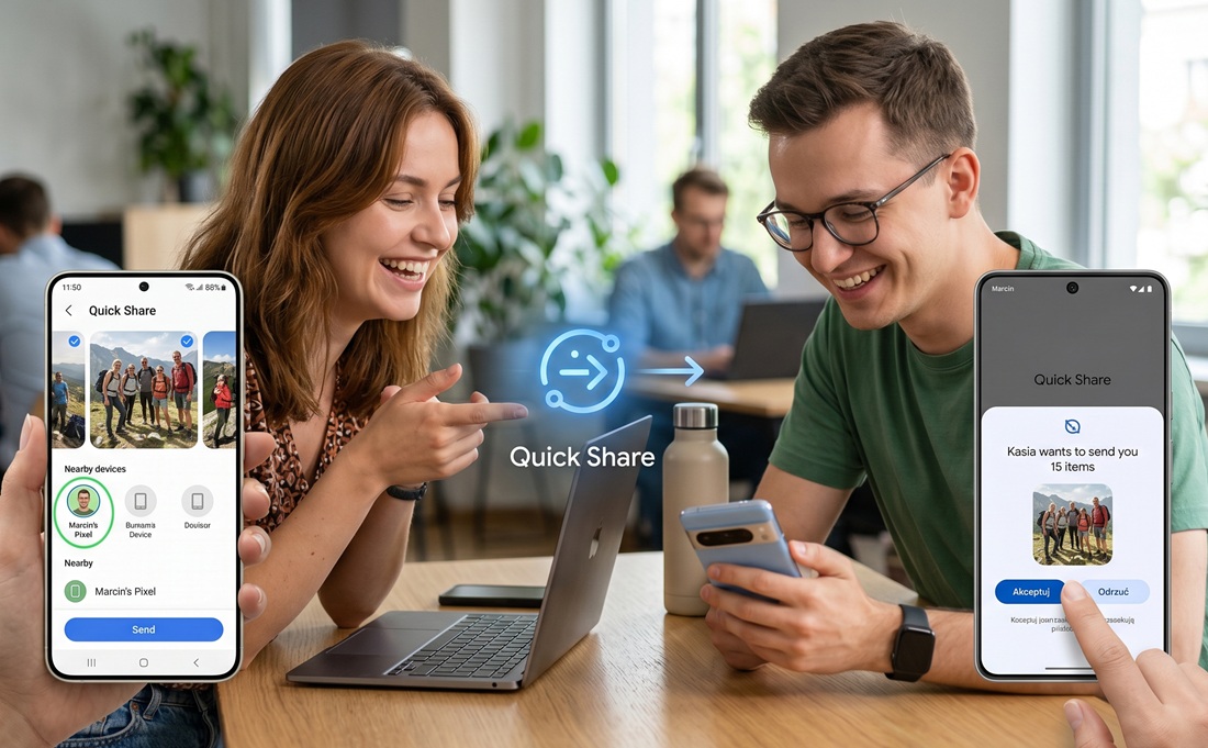 Jak używać wbudowanej w Androida funkcji Quick Share? Podpowiadamy. Fot. HotGear.