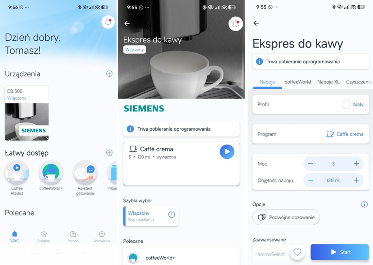 Ekspres do kawy Siemens EQ500 iAroma.